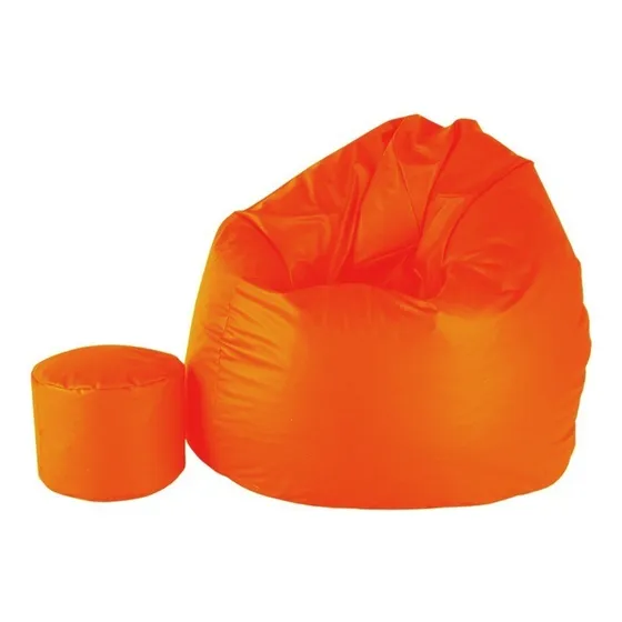 Puff Pera Grande Adulto Com Enchimento Sala Escritório Lazer Cor Laranja