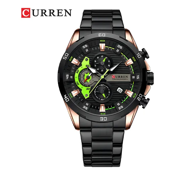 Reloj Cronógrafo Curren 8402-3 Hombre Original Color del bisel Rose Black