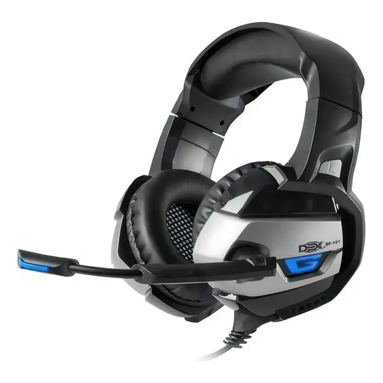 Fone De Ouvido Headset Gamer Led Surround 7.1 Df-101 Dex Cor Preto