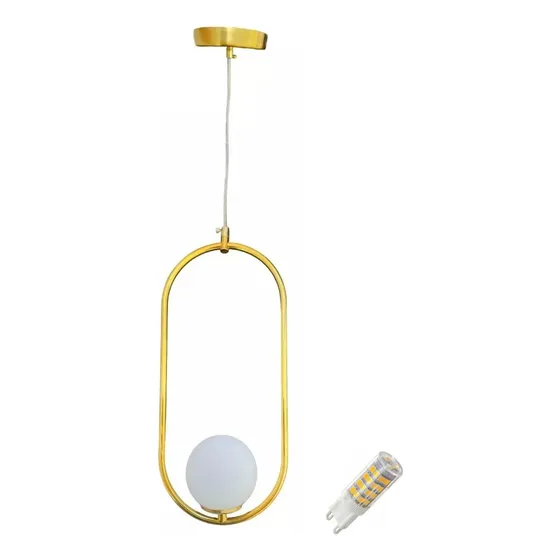 Luminaria Pendente Globo Esfera Ball Quarto Cabeceira + Led