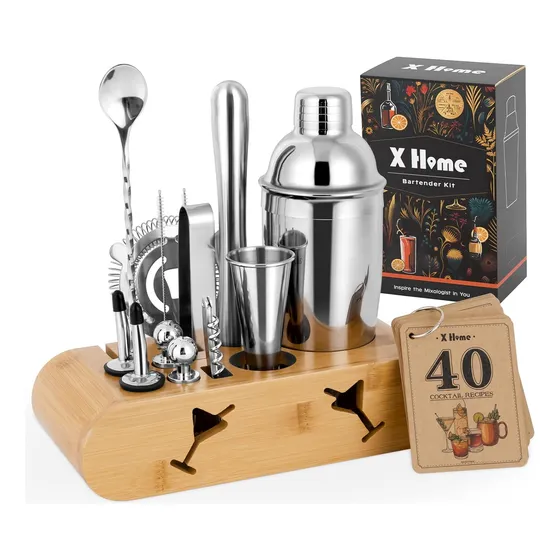 Juego De Coctelera Carrito De Bar, 15 Piezas De Barman ...