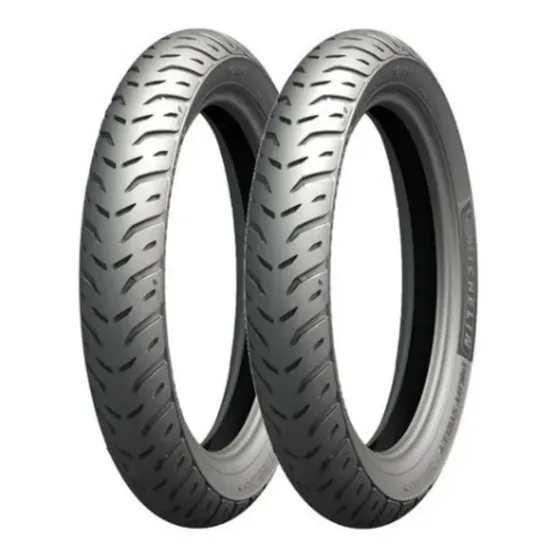 Par Pneu Michelin Pilot Street 2 Sem Câmara 80/100-18 + 90/90-18 X 1