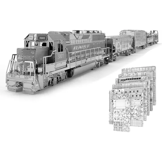 Tren Rompecabezas Metálico 3d Modelo A Escala