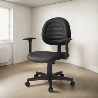 Cadeira De Escritório Executiva Pontual Couro Eco Com Braço Cadeira De Escritório Executiva Pontual Couro Eco Com Braço