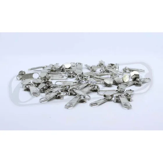 Cursor Numero 3 Para Ziper De Nylon Com 500 Unidades Prata  