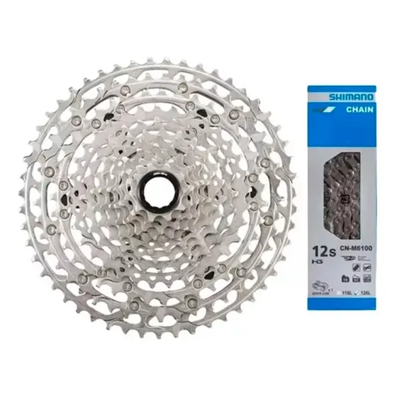 Casete Shimano Deore M6100 K7, 12 V, microspline +, color plateado, número máximo de dientes 51, número mínimo de dientes 10
