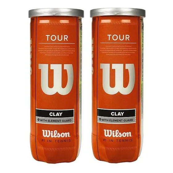 Pack X2 Tubos De Pelotas Wilson Tour Clay Color Amarillo