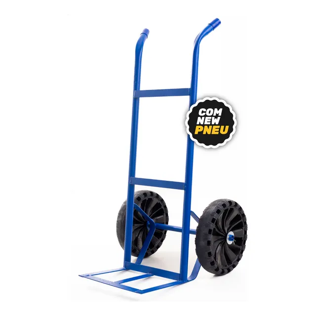 Carrinho Carga Mão Transporte 150kg Aço Pneu Maciço Ñ Fura