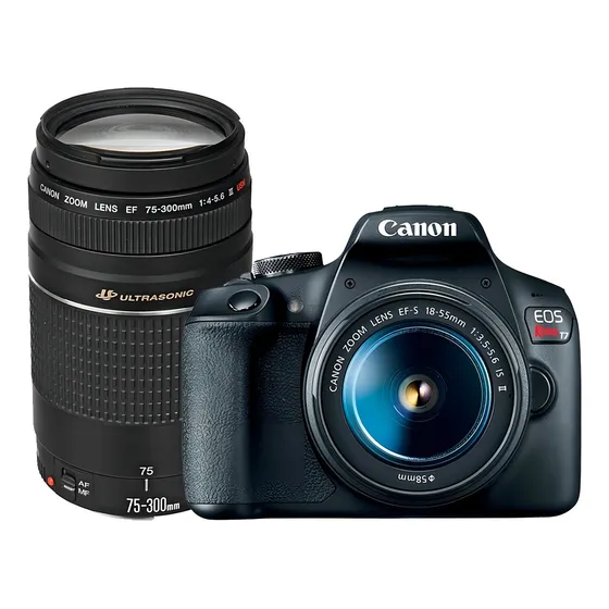 Canon EOS Rebel T7 18-55mm III DSLR color negro