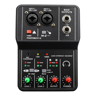 Interface Usb Mesa De Som Mixer 2 Canais E Phantom Power 48v Interface Usb Mesa De Som Mixer 2 Canais E Phantom Power 48v