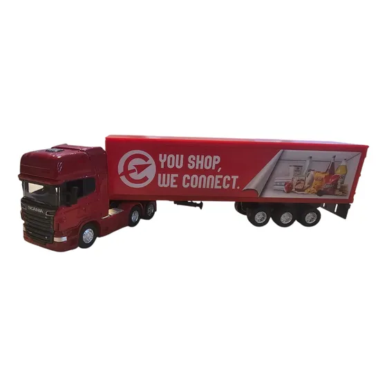 Caminhão Carreta Miniatura De Ferro Scania R730 Trucado 1:64
