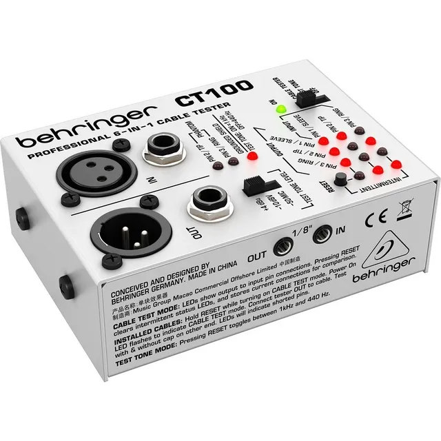 Probador De Cables Behringer Ct-100 Envio Inmediato +