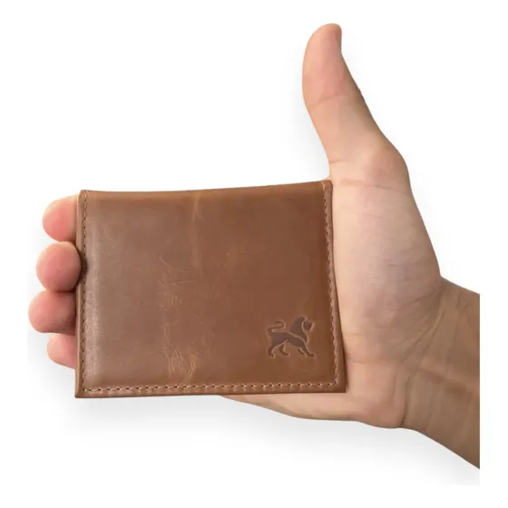 Carteira Masculina De Couro Legitimo Modelo L/slim Porta Cnh