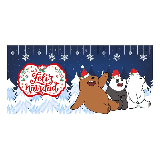 Tazón Taza Personalizada Osos Escandalosos Feliz Navidad