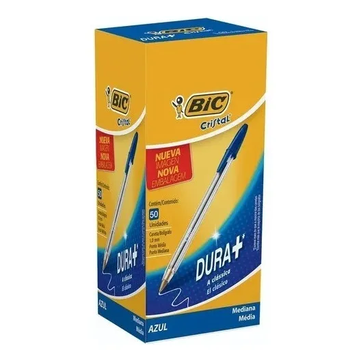 Boligrafo Bic 1mm Cristal Color Azul Caja X 50 Unidades Color del exterior Transparente