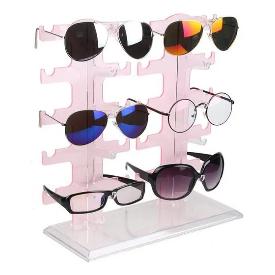 Exhibidor Rosado Monturas Lentes De Acrílico 10 Piezas 20$