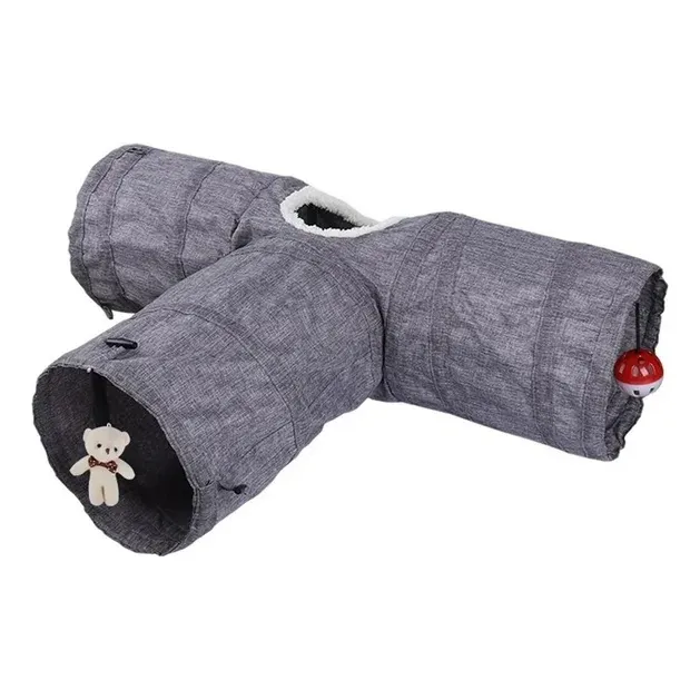 Túnel Para Gato Interactivo 3 Entradas - Gris