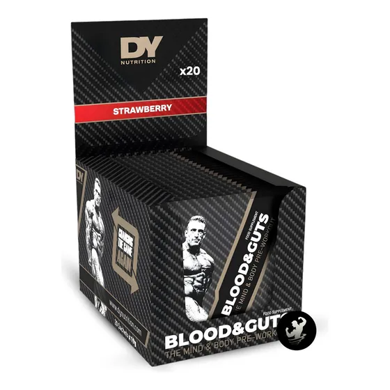 Blood & Guts Pre Workout 40 Serv, Dy Nutrition Pre Entreno Sabor Strawberry - Sachet