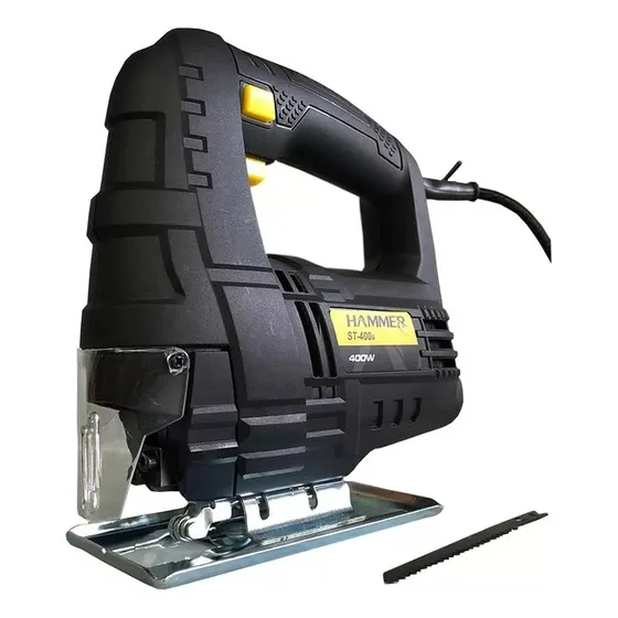 Serra Tico Tico 400 Watts 3000gpm Para Madeira Metal Com Base Ajustável Botão De Trava Com Lâmina St400 Hammer 220v