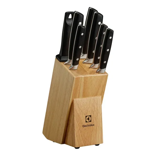 Electrolux Jogo de Facas 8 Peças Inox com Bloco de Bambu