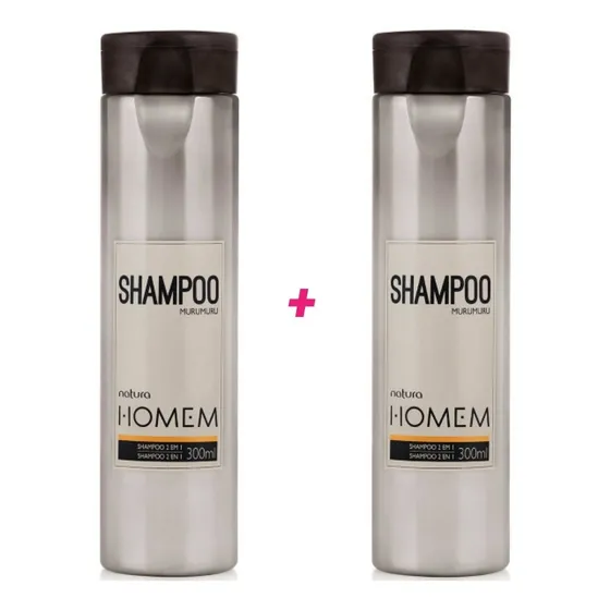 Natura Homem Shampoo 2 Em 1 Murumuru 02 Unidades 300ml Cada