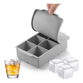 Bandeja De Cubitos De Hielo Grande Con Tapa - Molde De Silic Bandeja De Cubitos De Hielo Grande Con Tapa - Molde De Silic