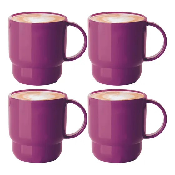 Taza Milano 280 Ml Tupperware Set X 4 Apta Microondas Morada Milano