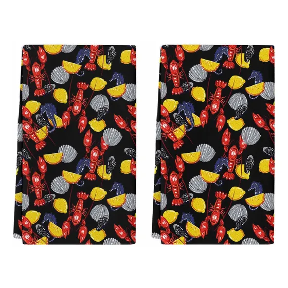 2 S Toalla Cocina Paño Estilo Retro Langosta Roja Criatura X