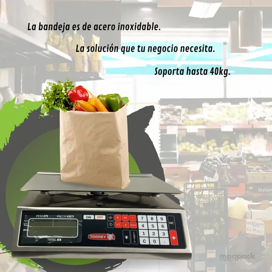 Bascula Con Doble Display Hasta 40 Kgs Mfq-40 Torrey