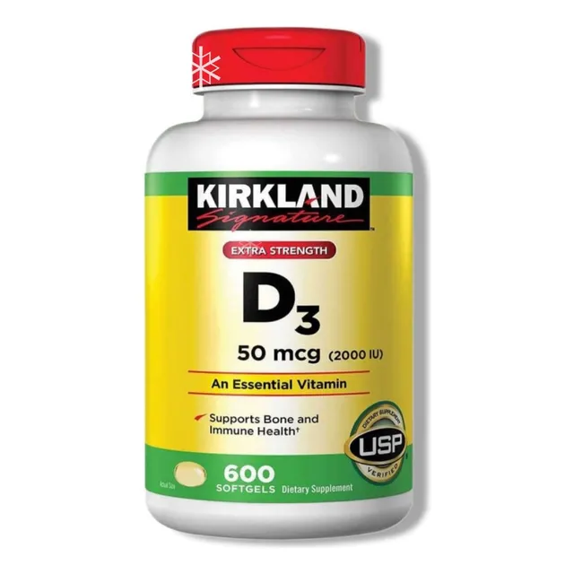 Vitamina D3 50mcg 2,000iu Ayuda Corazon Huesos 600 Softgels