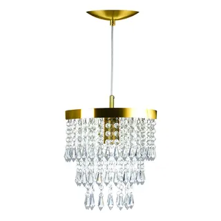 Lustre Pendente Cristal AcrĂlico Manucrillic Dourado Gold Lustre Pendente Cristal AcrĂlico Manucrillic Dourado Gold