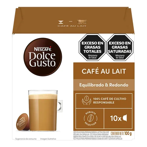 Cápsulas De Café Nescafé Dolce Gusto Au Lait Caja X 10 Capsulas
