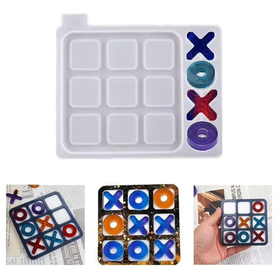 Molde Silicona Juego De Mesa Tateti. Ta Te Ti Resina Repos