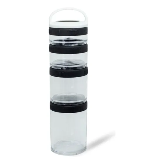 Mini Potes Empilháveis Para Lanche Pequenas Refeições Preto