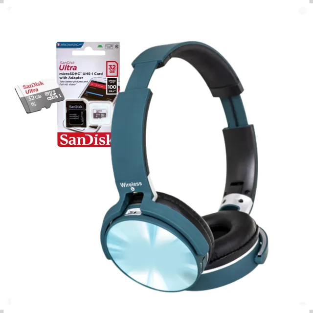 Fone De Ouvido Abafador Head Set  Rádio Fm Com Cartão 32g Nf