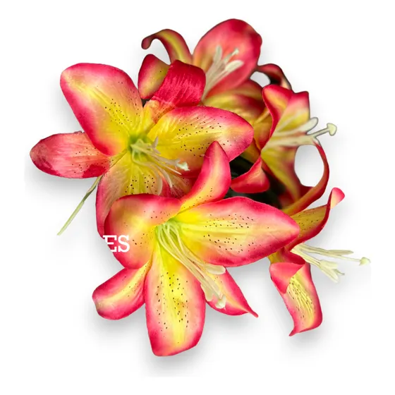 Kit De 5 Buquês Cores Novas De Lírio Artificial Com 5 Flores