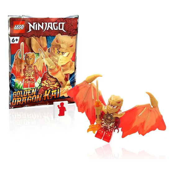 Lego Ninjago - Minifigura Cristalizada - Kai Dragón Dorado
