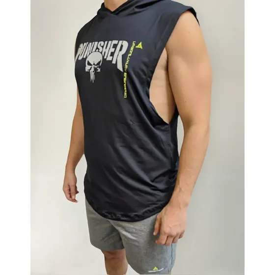 Musculosa Deportiva Entrenamiento Hombre- Punisher Negro