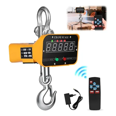 Balança Digital De Gancho Suspensa 2000kg Bateria Big Bag 127/220v Amarelo