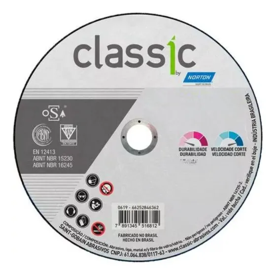 Disco De Desbaste Classic - 7 X 1/4 X 7/8 10 Peças - Norton