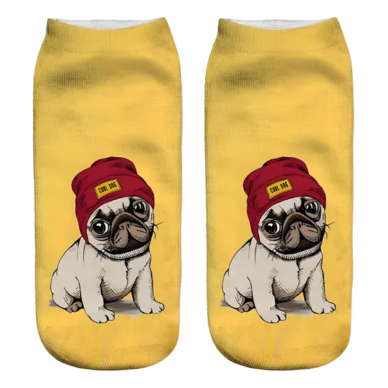 Medias Tobillera Unisex Sublimada Diseño Mascotas Perro Gato