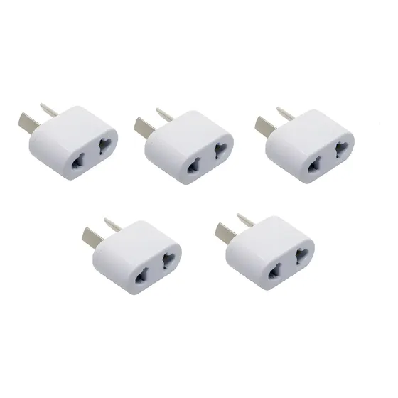 Adaptador Para Ficha Americana Y Aleman Mig Blanca Pack X 5