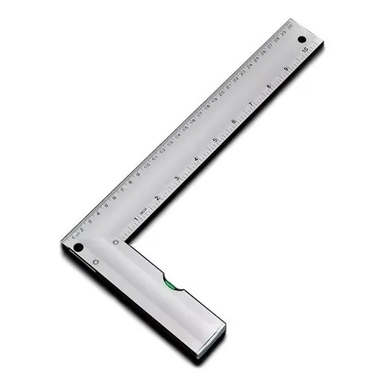 Escuadra Carpintero Aluminio C/ Nivel  35 Cm Profesional S.