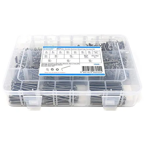 Iexcell 1500 Piezas Métricas M3 X 4/6/8/10/12/16/20/25...