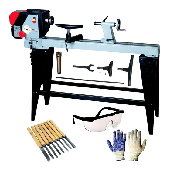 Torno Madera Cabezal Orientable 1000mm + Gubias Gamma Off