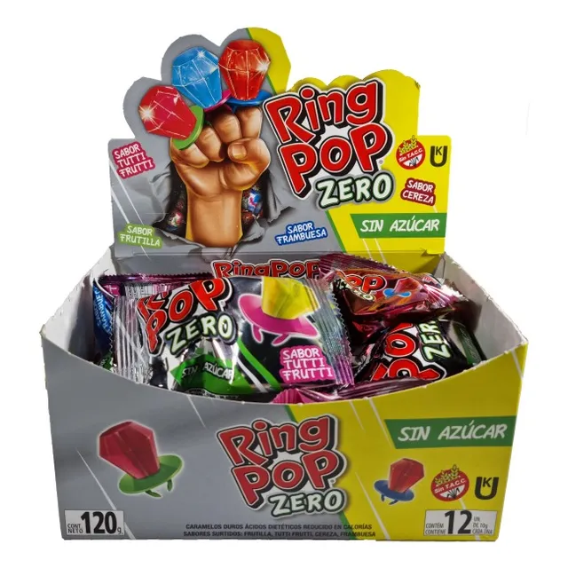 Ring Pop Caramelo Anillo Sabores Frutales Display X 12 Un.