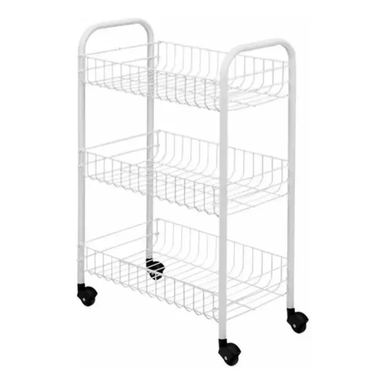 Carrito Frutero Ruedas Blanco Canasto Organizador Verduras