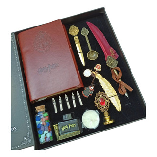 Harry Potter Juego Pluma Fuente Set Metálico Libreta Cuero Harry Potter Juego Pluma Fuente Set Metálico Libreta Cuero
