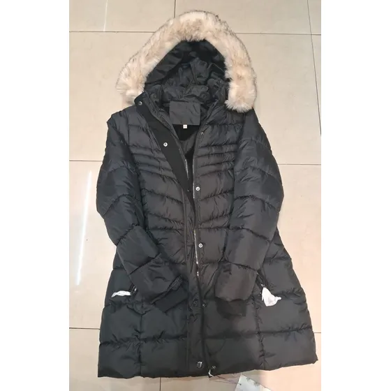 Campera Larga Mujer Leket Con Capucha De Peluche Rta