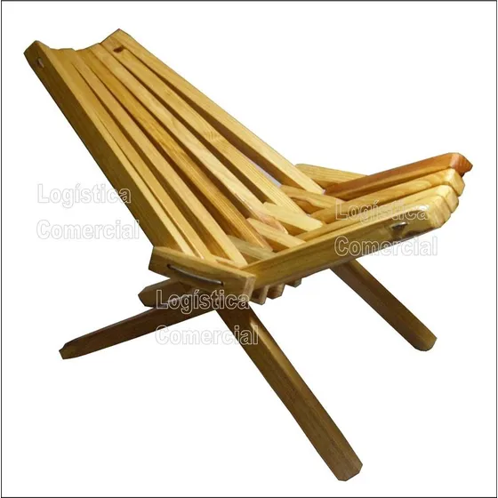 Silla Plegable Madera Pino Marron Artesanal Hogar